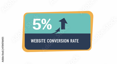 Website Conversion Rate Increase Shown By Percentage And Arrow