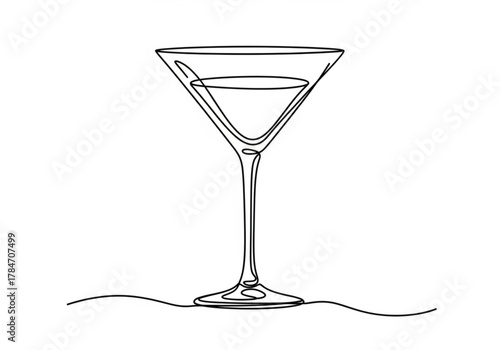 Minimalist line art of a martini glass