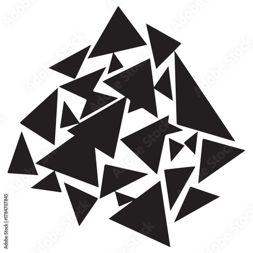 Dynamic Abstract Geometric Composition of Overlapping Black Triangles