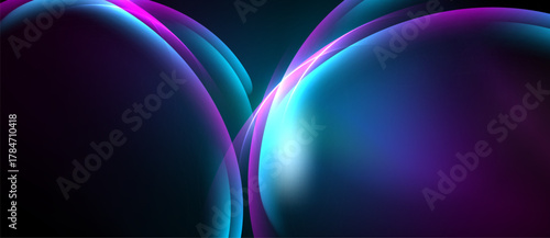 Abstract shapes, vibrant colors blend. Smooth gradients create luminous effect. Modern design, digital art composition.