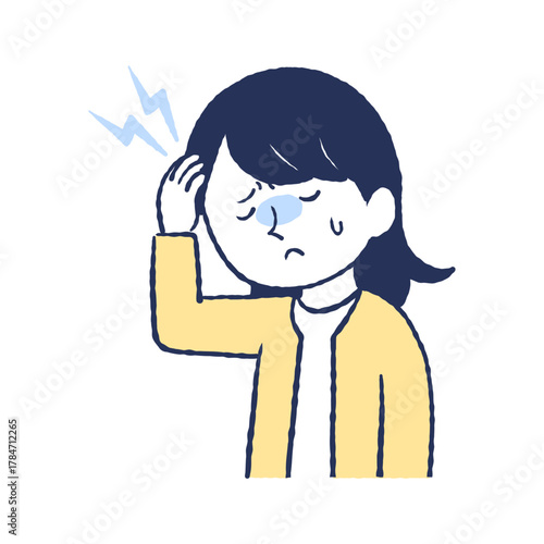 頭痛と耳鳴りに悩む女性