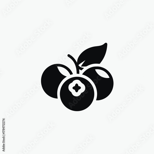 blueberry icon silhoutte vector style template.e