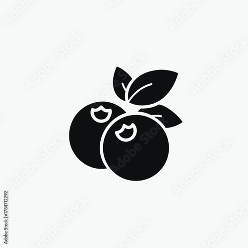 blueberry icon silhoutte vector style template.e
