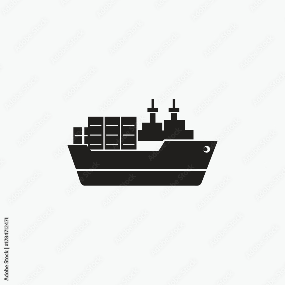 Obraz premium cargo ship with containers icon vector template