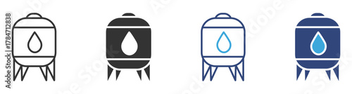 Water tank icon set, vector illustration . 