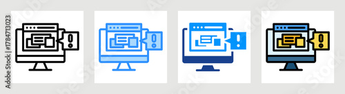 Adware Icon Collection Set Multiple Style