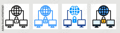 Private Network Icon Collection Set Multiple Style
