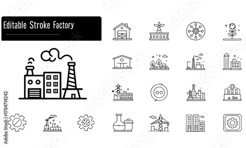 Collection of industry and business related icons