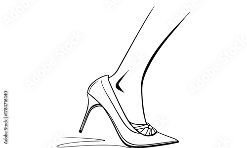 Elegant woman s high heel shoe with delicate ankle