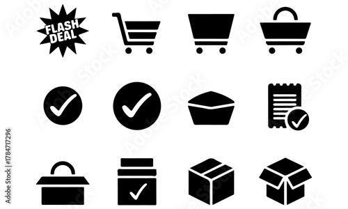 Collection of e commerce and shopping related icons