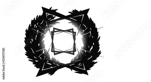 Abstract geometric design with sharp edges and a radiant glow, symbolizing energy and transformation