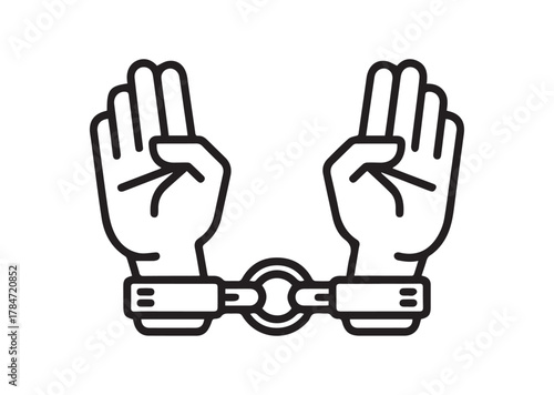 No to shackles Line art Vector design