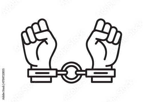 No to shackles Line art Vector design