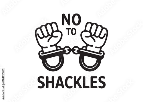No to shackles Line art Vector design