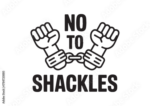 No to shackles Line art Vector design