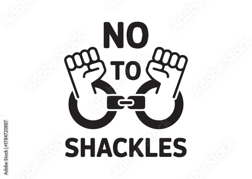 No to shackles Line art Vector design