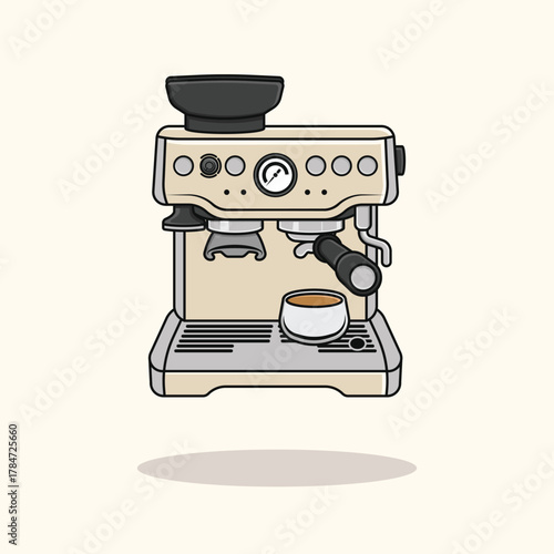 vintage coffee maker machine vector illustration