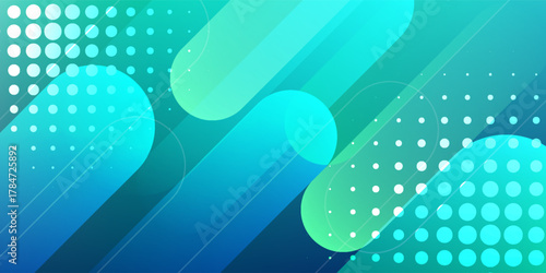 Dark Blue, Green vector layout with flat lines and dots. Decorative shining illustration with lines, dots on abstract template. The pattern can be used as ads, poster, banner for commercial.