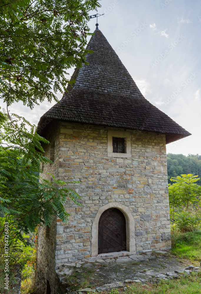 Fototapeta premium Medieval stone defensive tower in Kamianets-Podilskyi, Ukraine