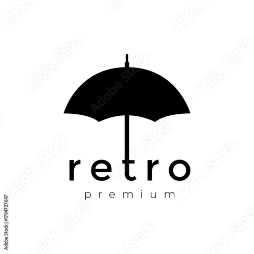 Umbrella brand modern flat logo design vector