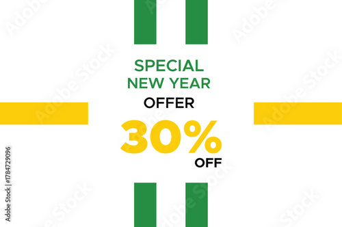 Boost sales with a vibrant New Year's promotion offering a special 30% discount to attract customers