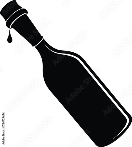 Honey Bottle Silhouette Vector Icon Syrup Sweetener Drop Golden Nectar Food Product Package Container Ingredient Liquid