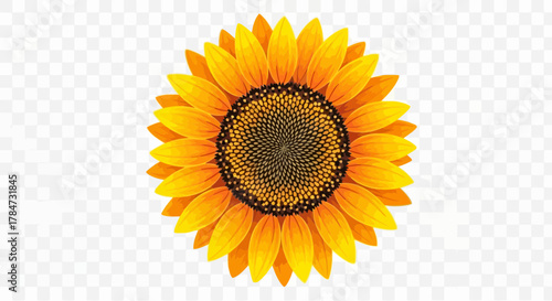 Stunning sunflower blossom radiating warmth and joy, perfect for summer designs and cheerful projects, originally a scalable vector graphic