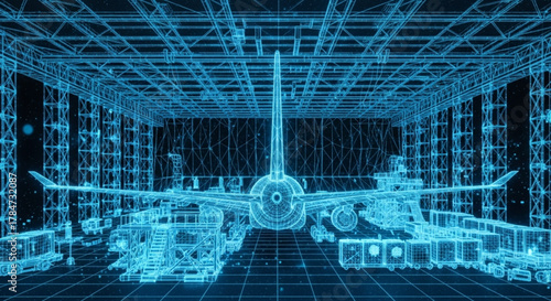 Aircraft Inside a Hangar for Aviation and Engineering Concepts