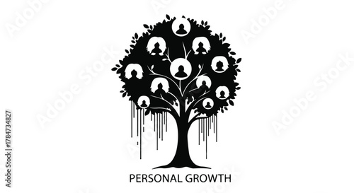 Family tree illustration symbolizing personal growth and interconnectedness
