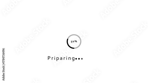 White Loading Indicator with 30 Percent Progress and 