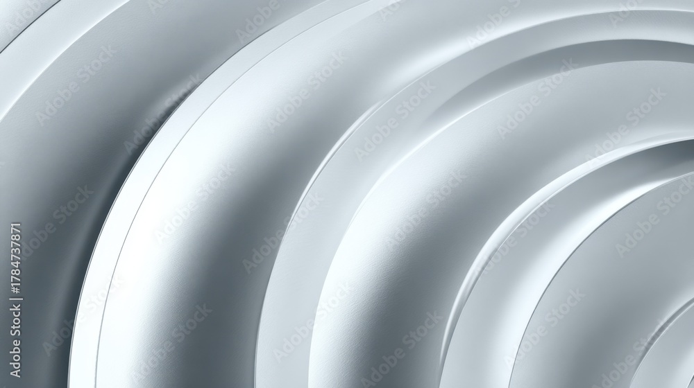 Fototapeta premium Abstract silver swirl pattern with soft curves and smooth textures creating a modern and sleek visual appeal for backgrounds