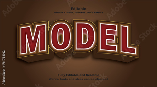 Model text effect fashion, stylish and elegant typography.