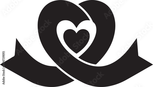 World aids day red ribbon heart symbol for awareness and support global health cause