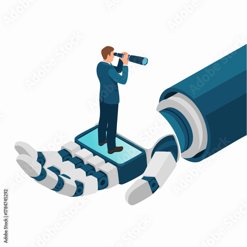 entrepreneurs who work assisted by AI robots