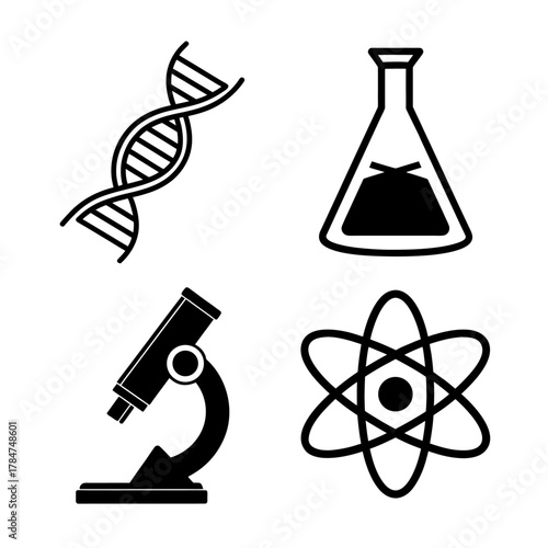 vector illustration of laboratory equipment icon set