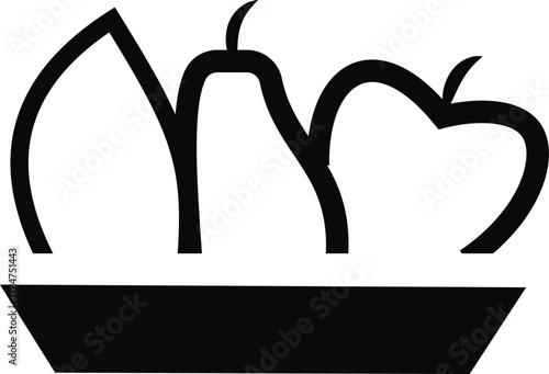 Minimalist Fruit Basket Silhouette