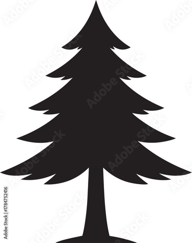  Evergreen Pine Tree Silhouette Vector Illustration