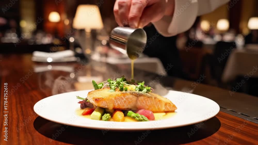 custom made wallpaper toronto digitalSeared Salmon – Evening Restaurant Mood