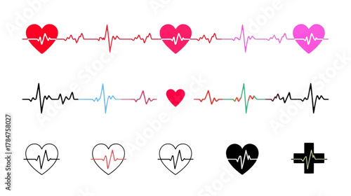 Heartbeat Rhythm: A series of vibrant electrocardiogram (ECG) waveforms illustrate the essence of life's rhythm, each pulse a testament to vitality, well-being, and medical precision. 