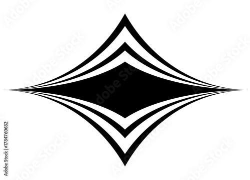 Vector black pattern on white background. Striped Design element for advertising, printing, packaging, covers. Modern vector background with place for text. Emblem, logo