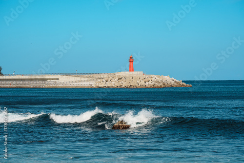 Red Lighthouse at Sokcho Pier, South Korea