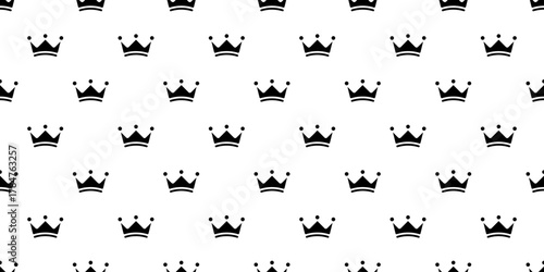 Minimal Black Crown Seamless Pattern