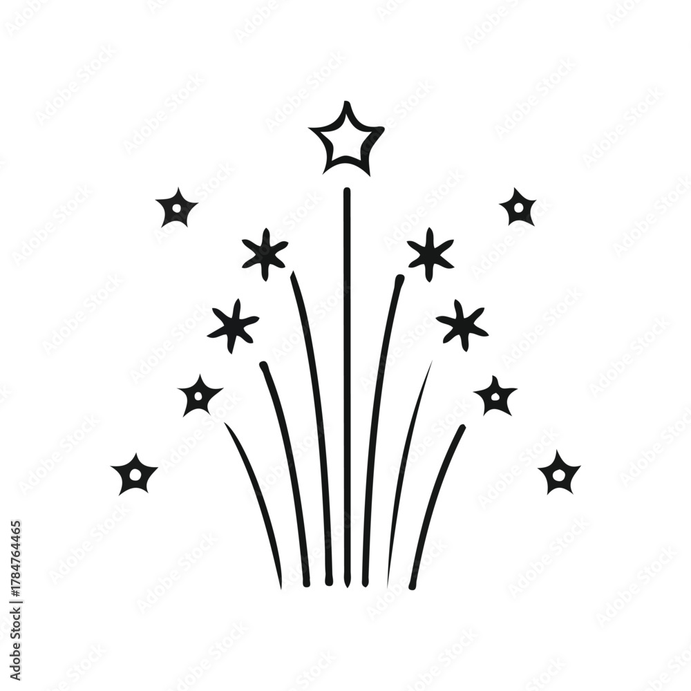 Fototapeta premium Sparkling Celebrations A Fireworks Bundle for Festive Designs icons Illustration