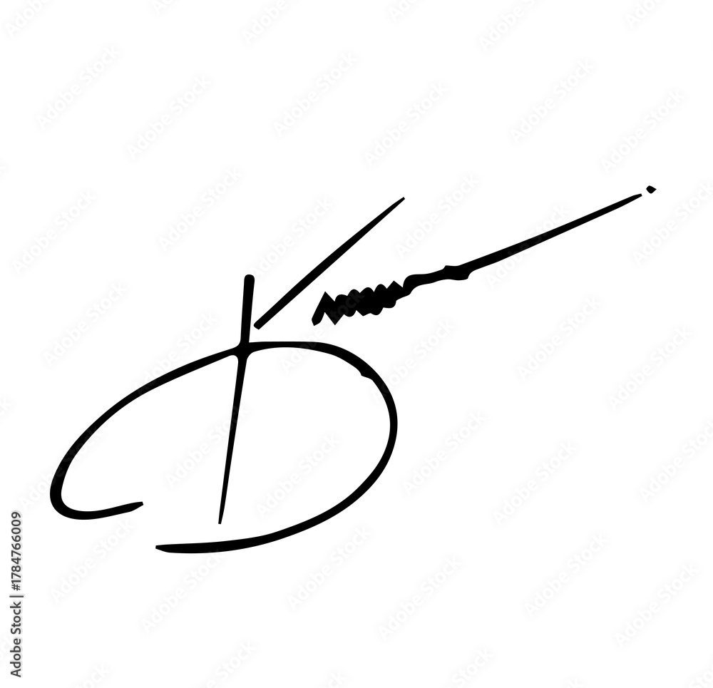 Fototapeta premium Overall Style and Form: The image features a highly stylized logo or signature, drawn with thick, flowing, connected lines, resembling calligraphy or artistic cursive.