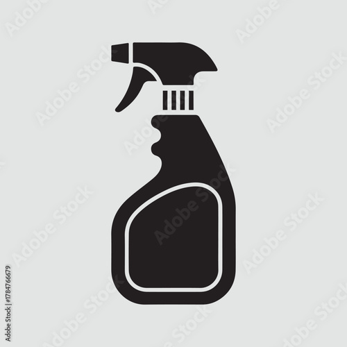 Cleaning spray bottle solid icon bold home cleaning design