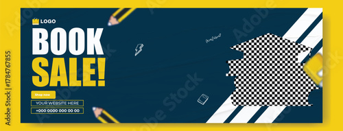 Special book sale announcement with stack of books and decorative elements on green background.
Exciting special book sale announcement featuring stacked books and graduation cap on a vibrant green.