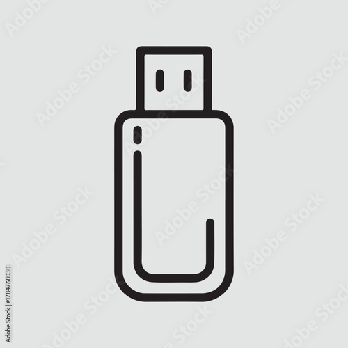 USB flash drive outline icon for data storage illustration