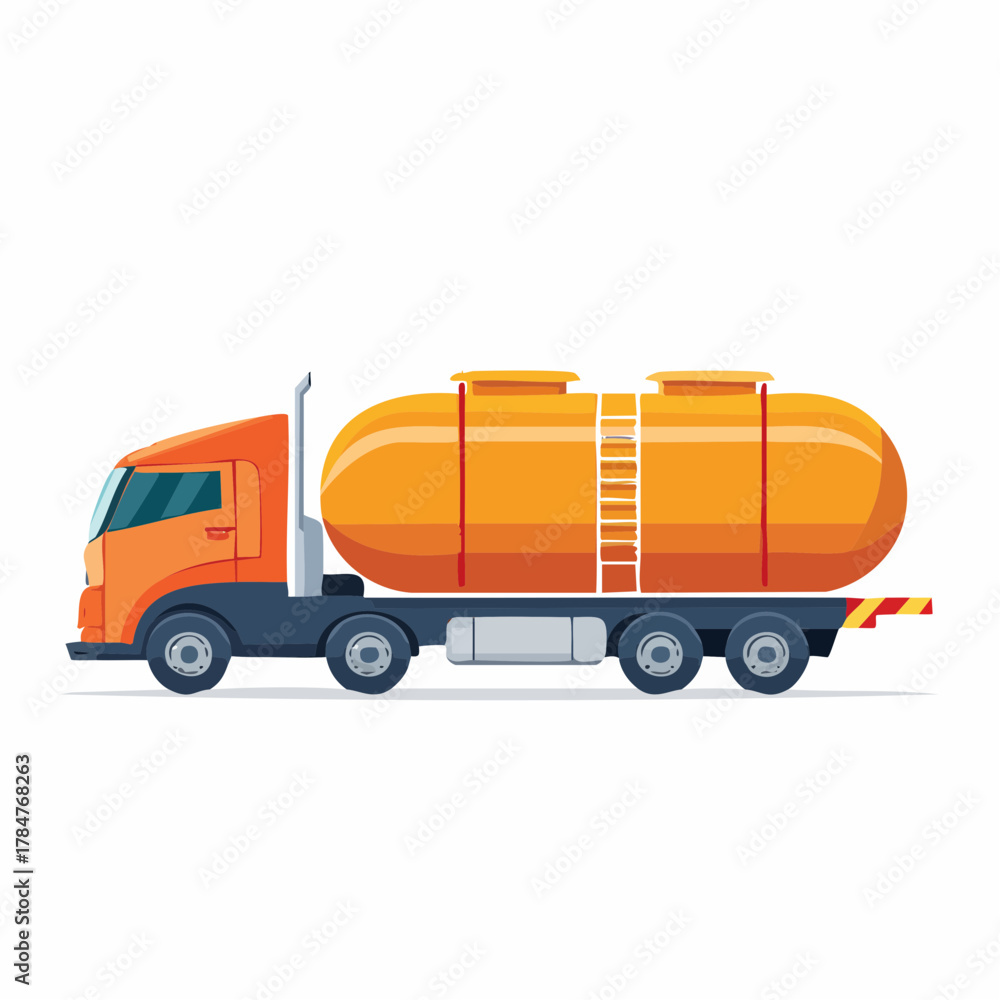 Fototapeta premium Tanker Truck Fuel Transport Vector