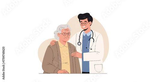Doctor Caring For An Elderly Patient With A Gentle Touch