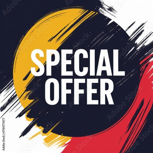 Special offer text on a colorful abstract background